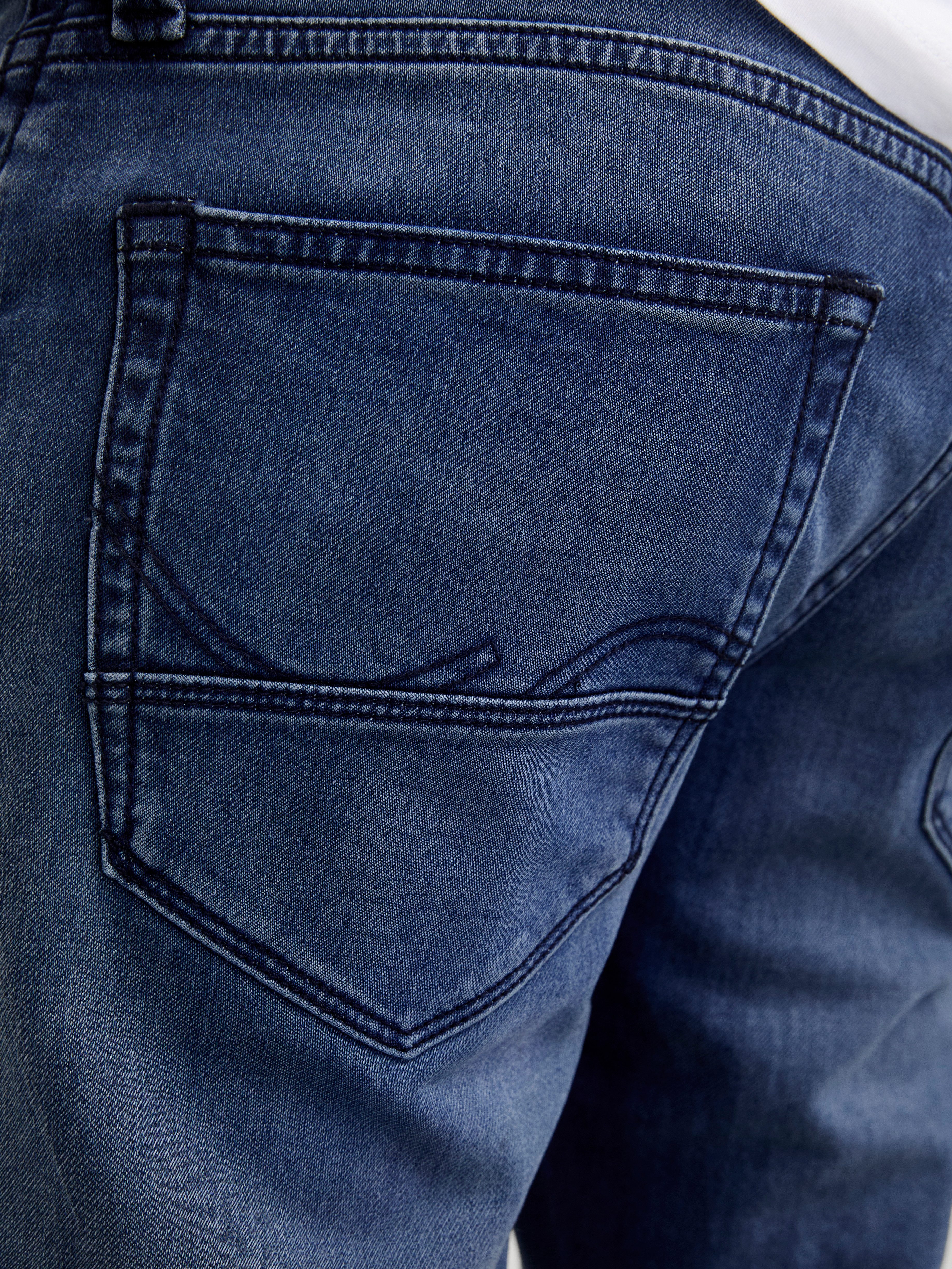 Jack & Jones Tapered-fit-Jeans JJIMIKE mit Stretch, Used-Look und bequemer Passform mit Abriebeffekten