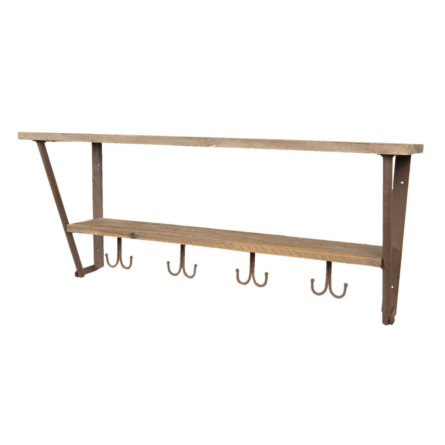 Clayre & Eef Wandgarderobe Garderobe Wandhaken Wandgarderobe Holz Eisen Hakenleiste, Wandgarderobe in verschiedenen Ausführungen