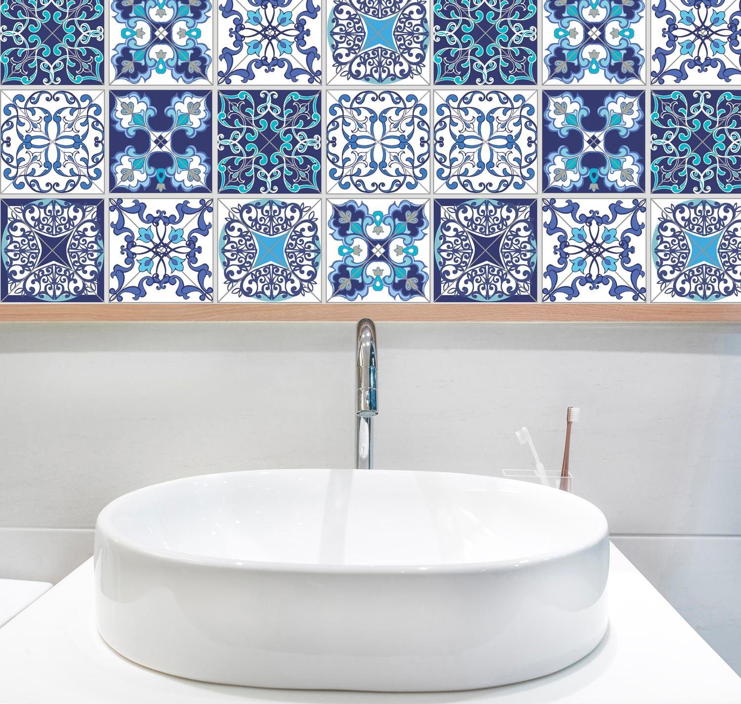 queence Fliesenaufkleber Muster (12 St), Stickerfliesen, selbstklebend, Sti günstig online kaufen