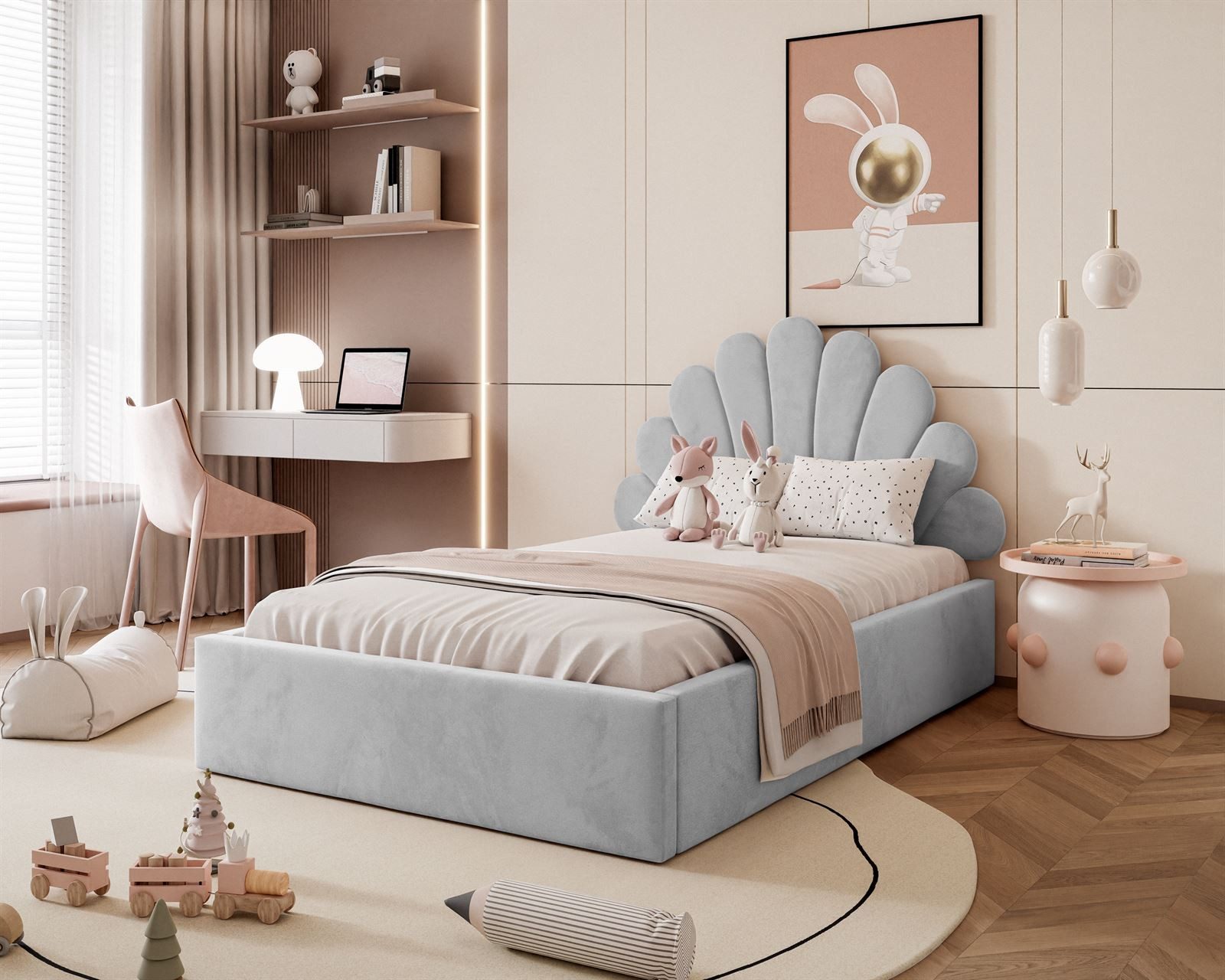 Lookway Polsterbett ASHLEY mit Muschel-Kopfteil und günstig online kaufen