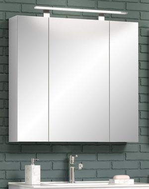 Furn.Design Badezimmerspiegelschrank Riva (Badschrank in weiß, Breite 80 cm) 3-türig