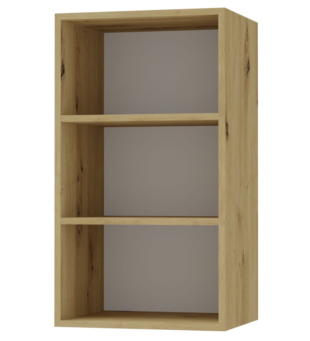 Feldmann-Wohnen Klapphängeschrank Florence (W2/45, 1-türig, 2 Einlegeböden, 1-St., puristische, grifflose Optik, lackierte Fronten, B/T/H 45x32,5x72cm) Eiche Artisan / RAL 3004 purpurrot matt Türanschlag links