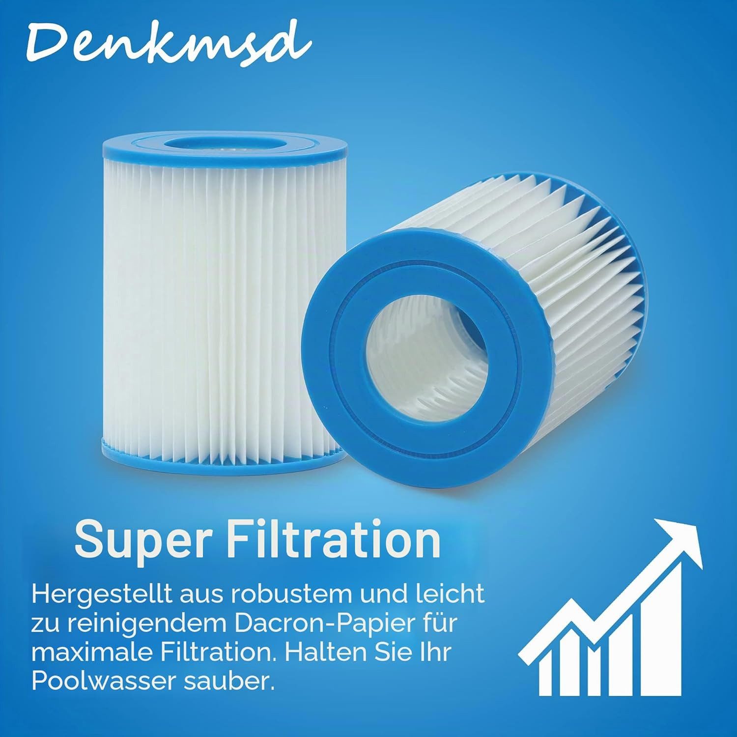 FELIXLEO Pool-Filterkartusche 2 Filterkartuschen Typ II für Bestway Poolpumpe 58094