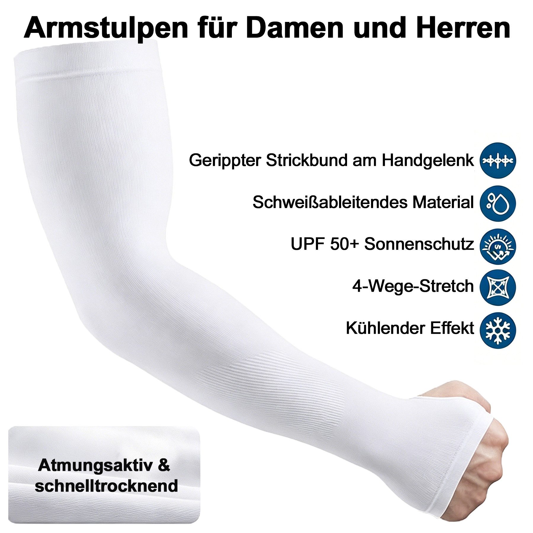 Mutig Armlinge Armstulpen 6/7 Paar, UPF 50+ UV Schutz Ärmlinge Damen Herren (kühlend & atmungsaktiv, Kompression Arm Sleeves, 6-St., Unisex Arm Sleeves, Tattoo Abdeckung) für Radsport, Basketball, Golf, Fitness & Outdoor