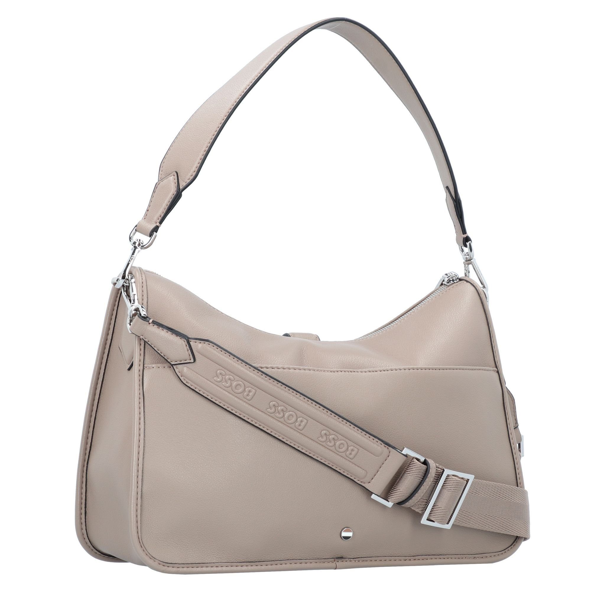 BOSS Maddie, Polyurethan beige Schultertasche medium