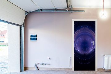 MuchoWow Türtapete Licht - Abstrakt - Nacht, Matt, bedruckt, (1 St), Fototapete für Tür, Türaufkleber, 75x205 cm