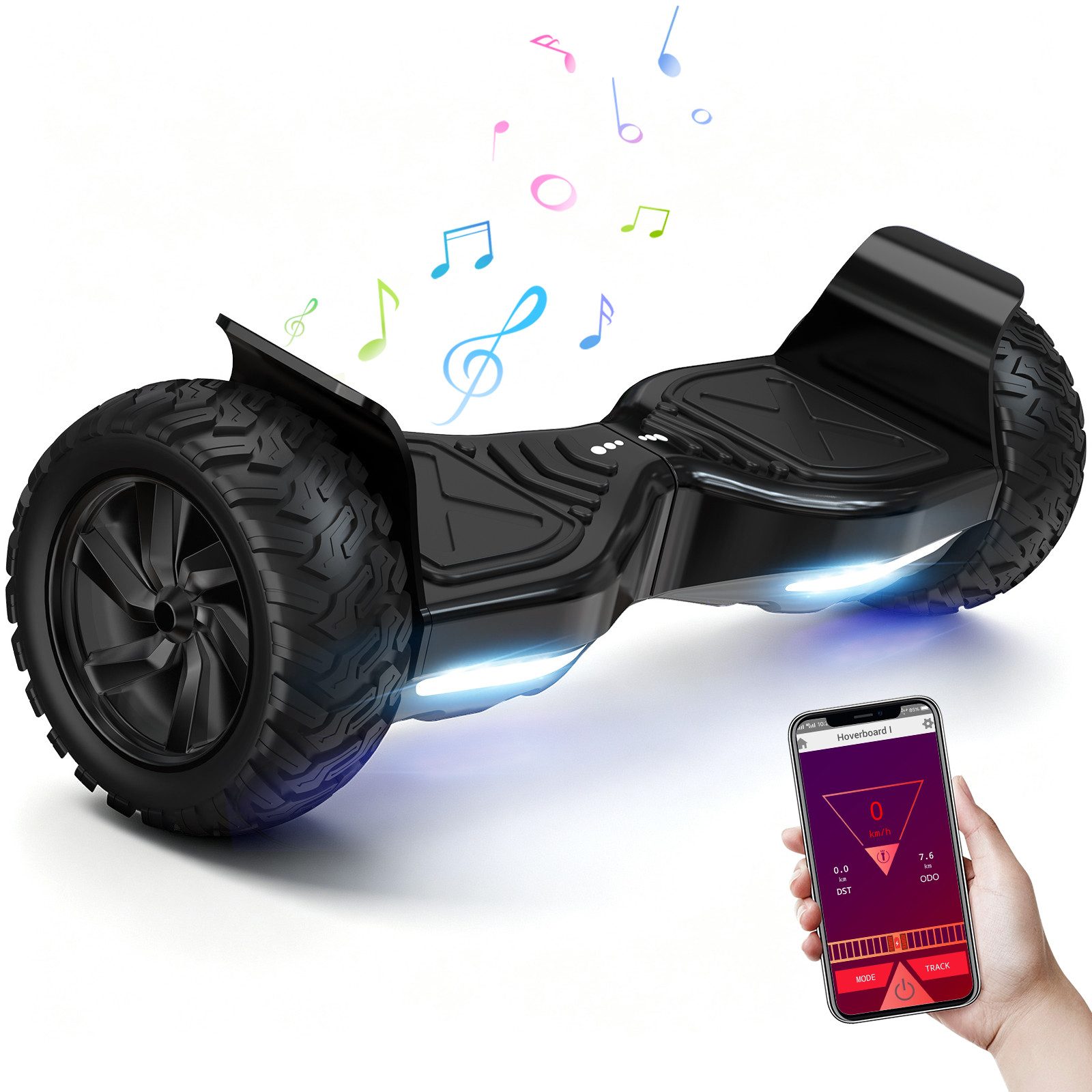 RCB Balance Scooter HM2 mit Leistungsstarkem Motor, 8.5" Hoverboard für alle Gelände, APP