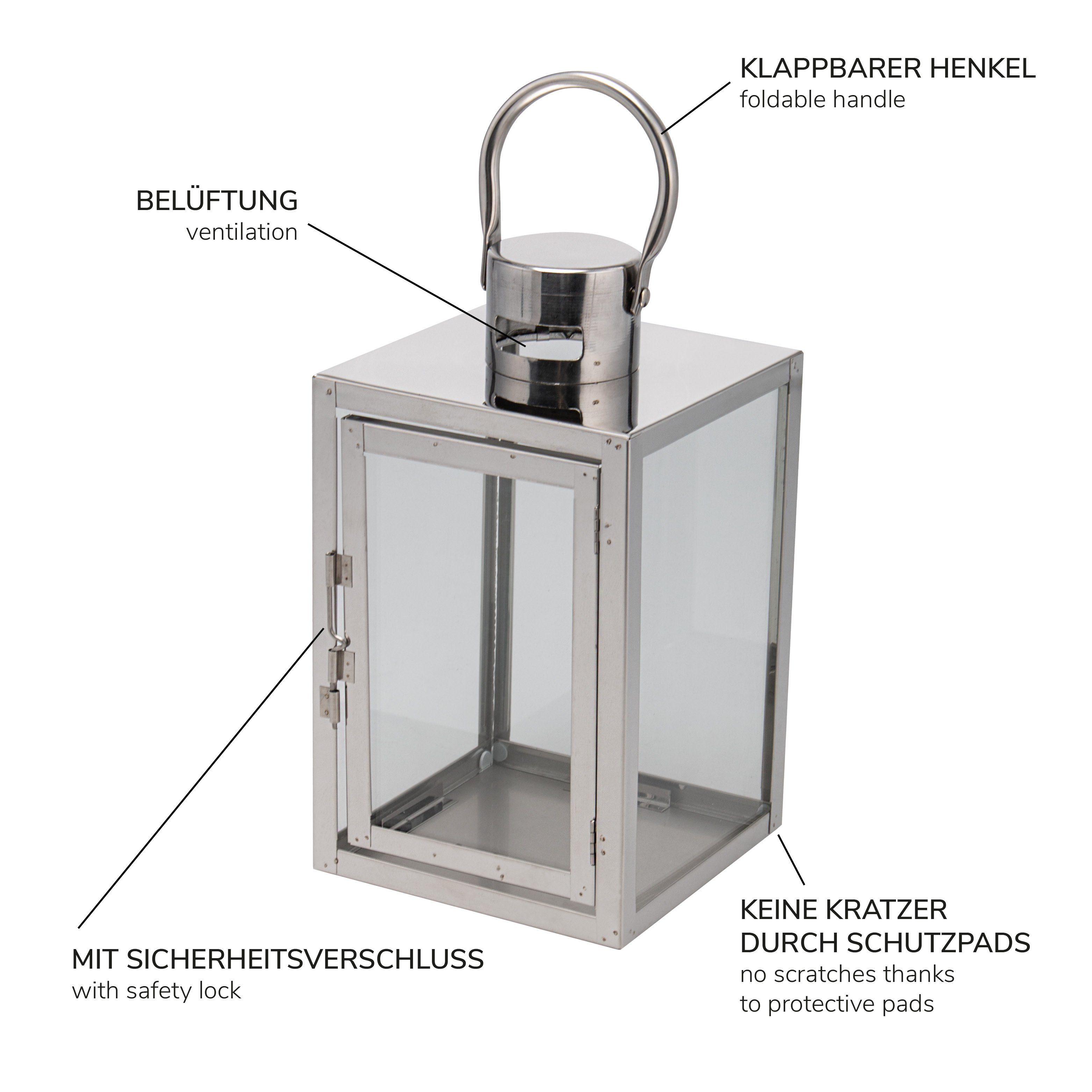 bremermann Kerzenhalter Edelstahllaternen mit Henkel (Set, 2-tlg), tragbare Dekolaternen. € 47,99