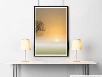 Sinus Art Poster 60x90cm Landschaftsfotografie Poster Baum bei Sonnenaufgang