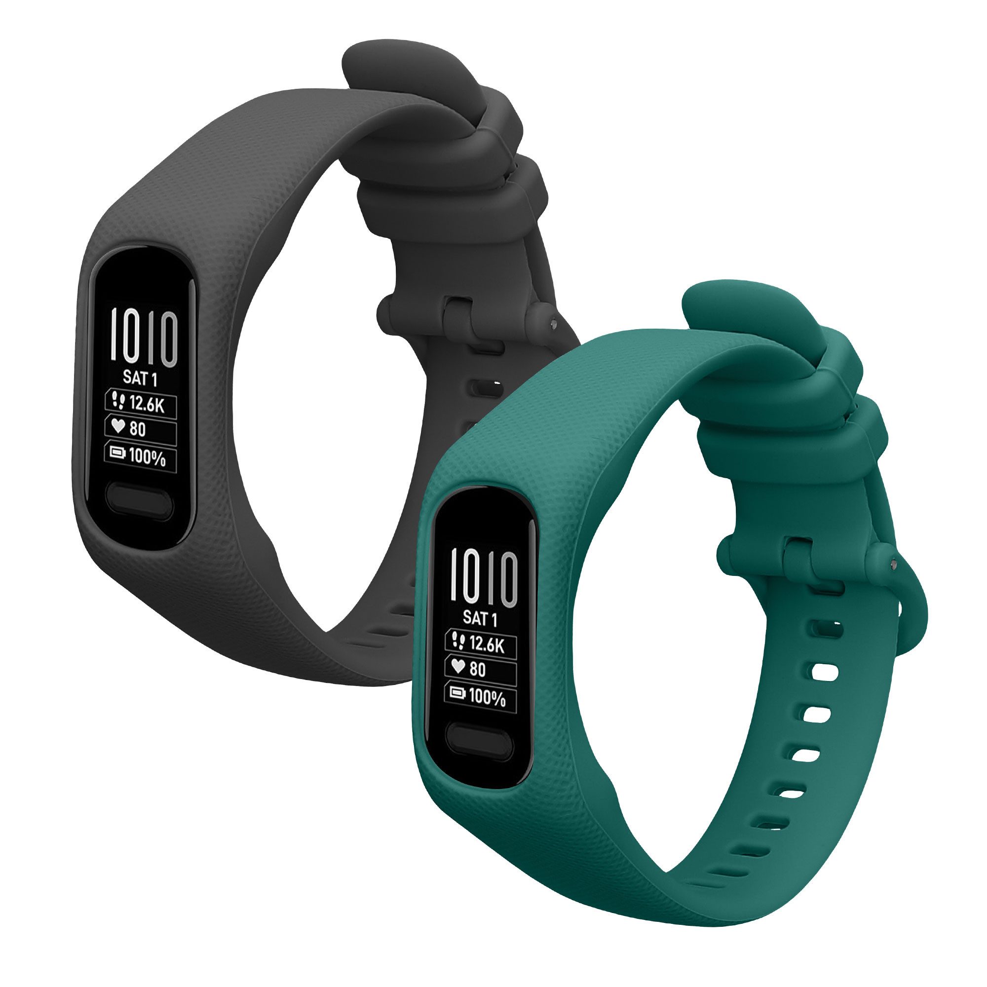 kwmobile Smartwatch-Armband 2x Uhrenarmband für Garmin vivosmart 5 / Smart 5 Armband, Fitnesstracker Band Set aus TPU Silikon - Ersatzarmband Smartwatch