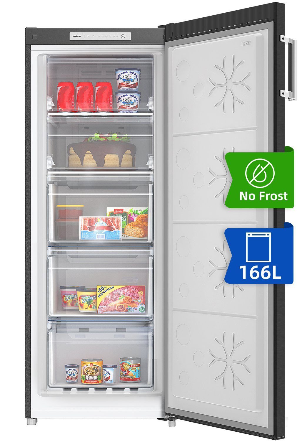 CHiQ Gefrierschrank Schneller Gefrierschrank FSD166D4E, 148 cm hoch, 4 Sterne 166L Gefrierschrank No Frost