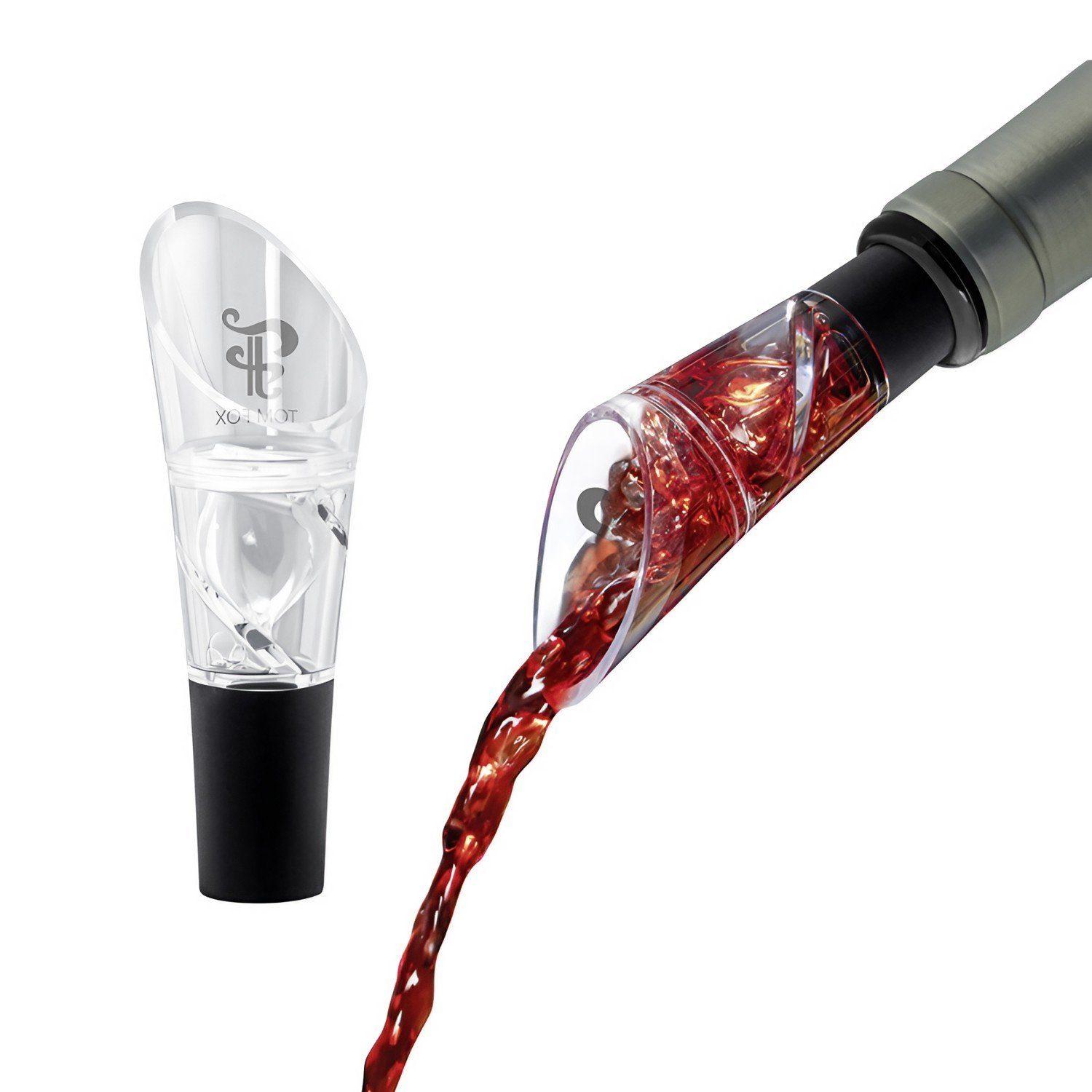 FUCHS Flaschenausgießer Weinbelüfter, Weinausgießer - Tourbillon, mit strudelnder Belüftung