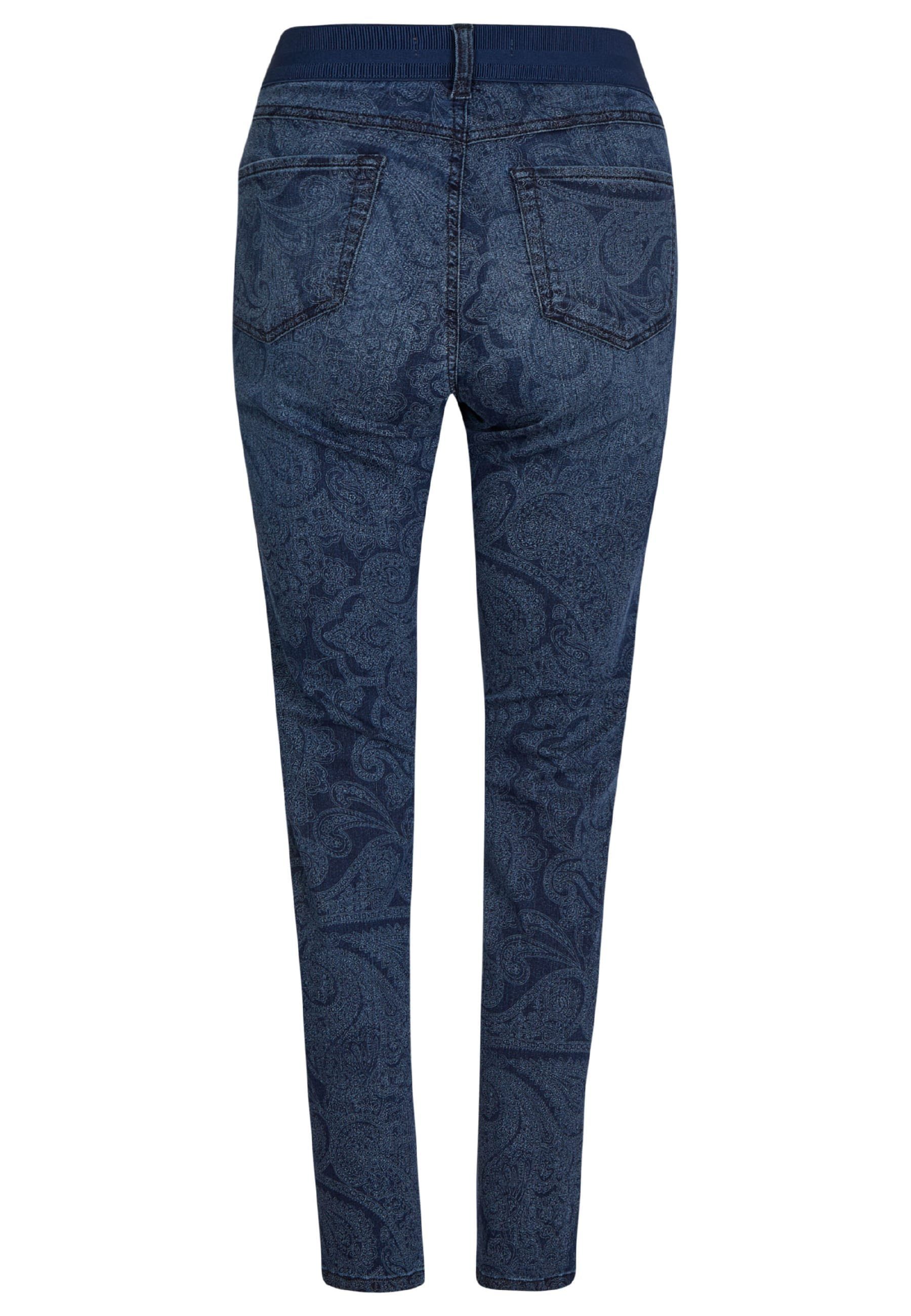 Jeans blue mit ANGELS Slim-fit-Jeans Paisley-Muster Label-Applikationen One Size mit