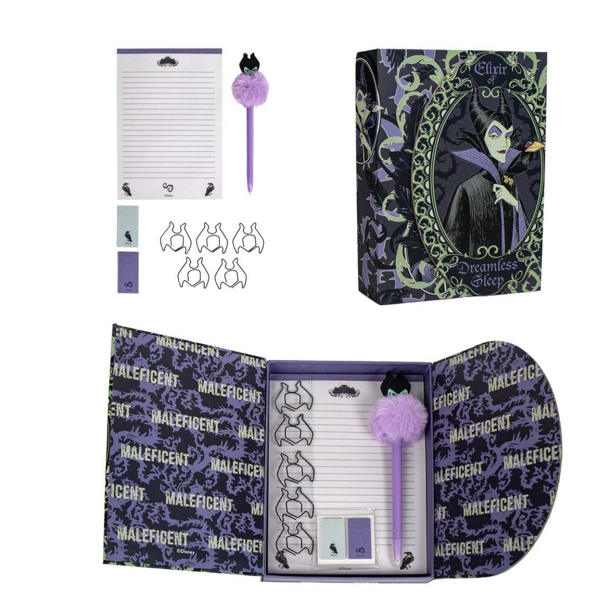 Cerda Notizblock Disney Villanas Schreibwaren-Set – Kugelschreiber & Notizblock, Design mit Disney-Bösewichten