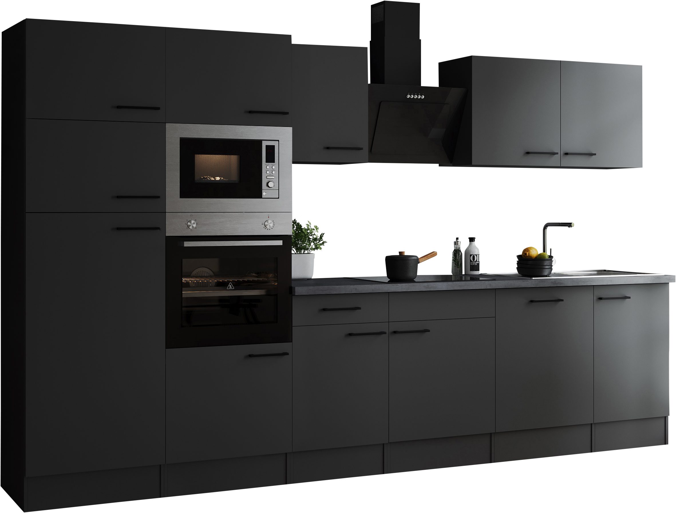 RESPEKTA Küchenzeile Oliver, Breite 340 cm, 90 cm Arbeitshöhe, in exklusiver Konfiguration für OTTO