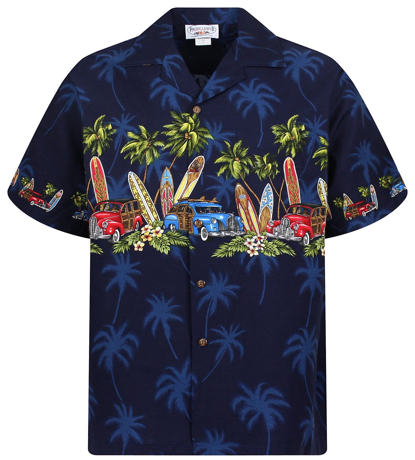 Pacific Legend Hawaiihemd Surfbretter Autos Original günstig online kaufen