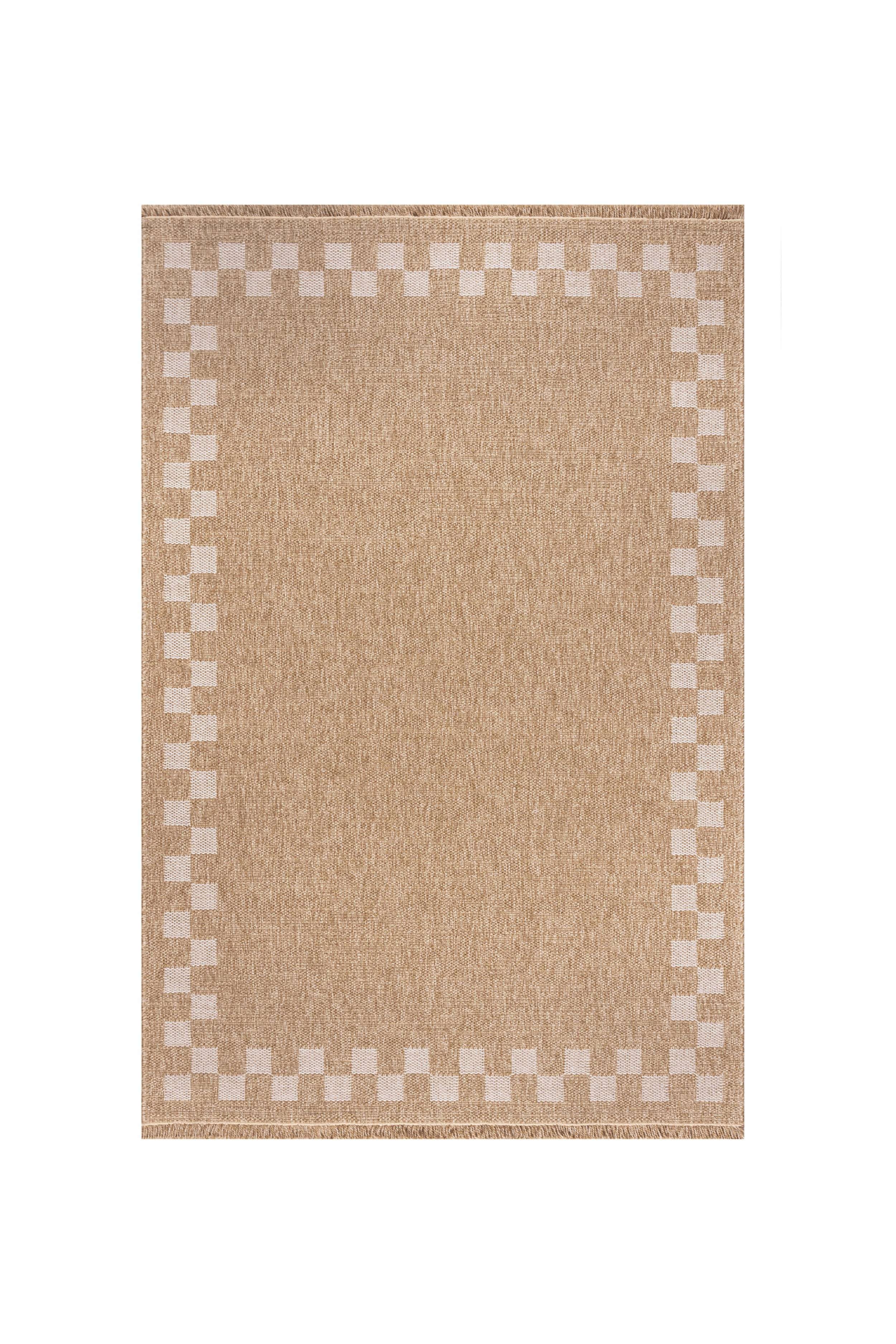 Koza Home Teppich Teppich Kurzflor Natur-Design Modern Wohnzimmer Creme, 80x150 cm