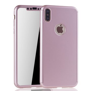 König Design Handyhülle Apple iPhone XS Max, Apple iPhone XS Max Handyhülle 360 Grad Schutz Full Cover Rosa