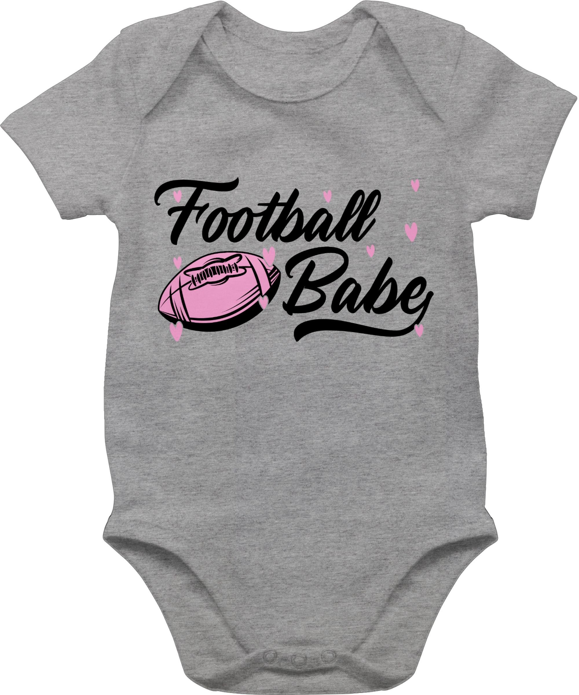 Shirtracer Shirtbody Football Babe rosa/schwarz Sport & Bewegung Baby 2 Grau meliert