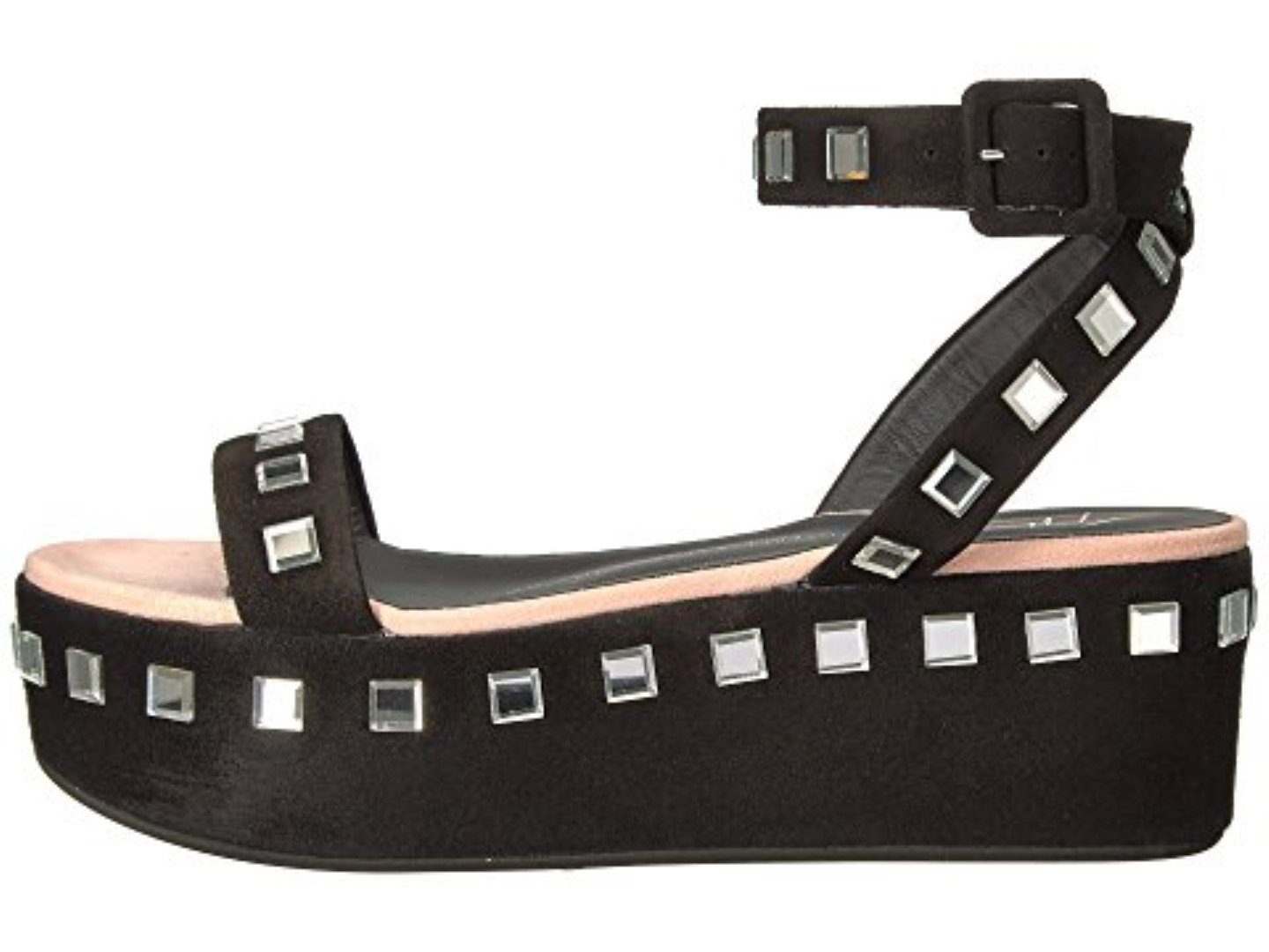 GIUSEPPE ZANOTTI DESIGN Sandalen Sandaletten Plateau schwarz Glitzer Designer Plateausandale