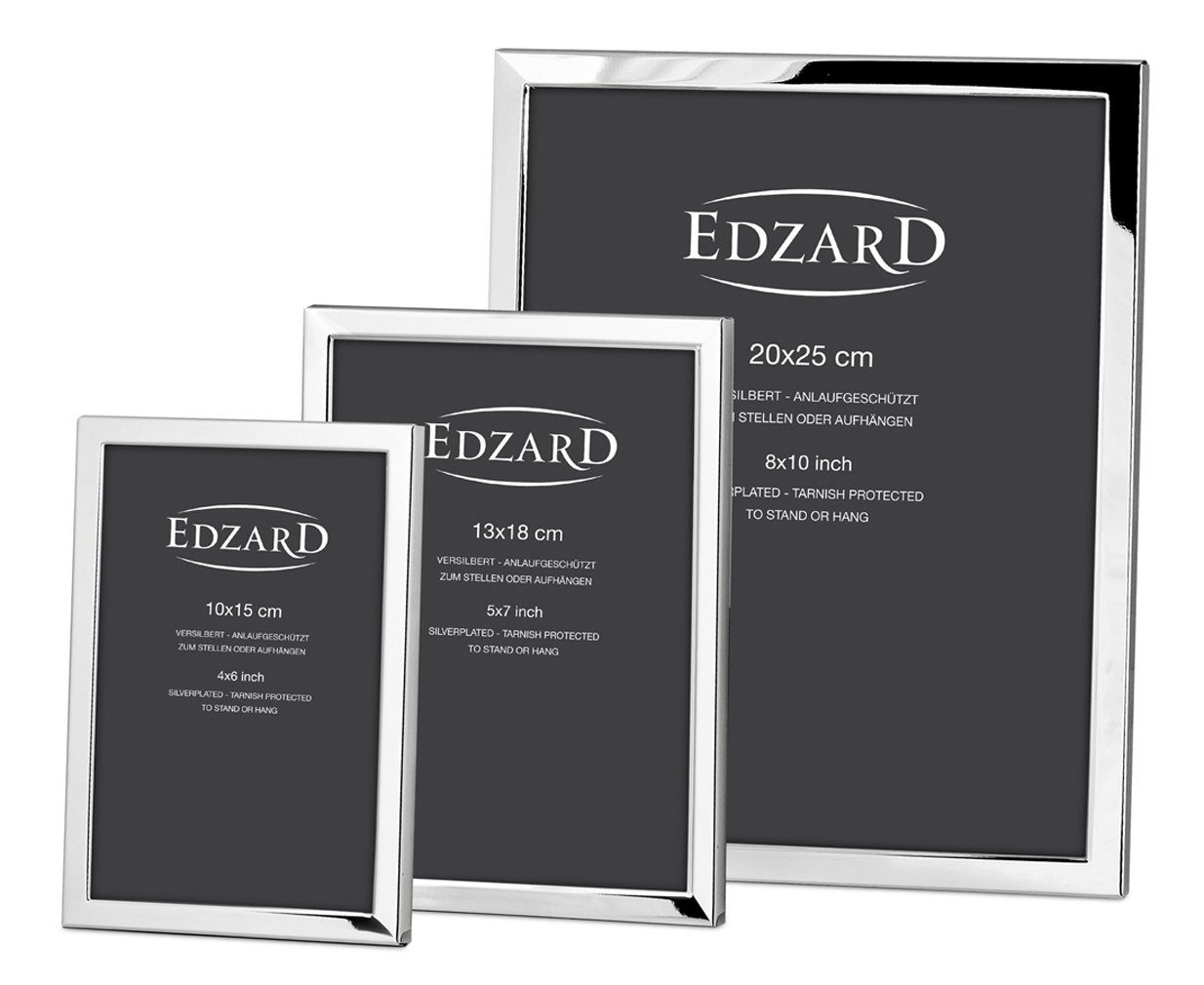 Bilderrahmen für EDZARD - Fotorahmen Bergamo, und Bilder 13x18 versilbert cm anlaufgeschützt,