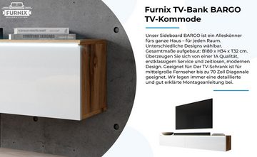 Furnix TV-Schrank BARGO Lowboard 180 cm modernes Design ohne LED Wahl 3 Farben Maße BxHxT 180x34x32 cm, pflegeleicht