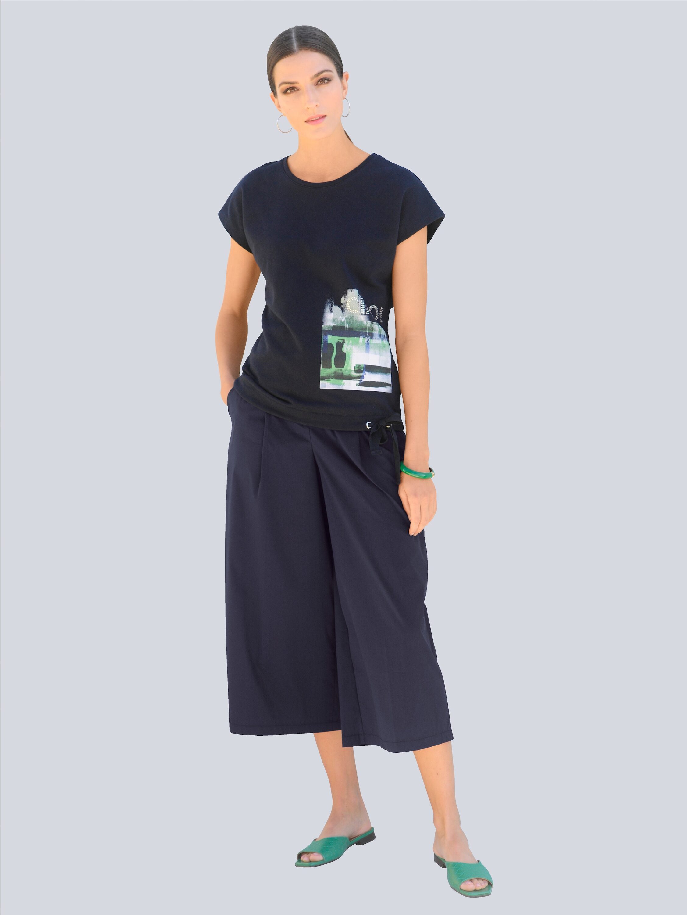 Alba Moda Culotte Culotte Hose mit weitem Beinverlauf