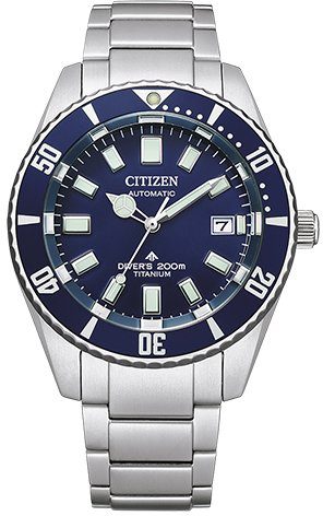 Citizen Mechanische Uhr NB6021-68L, Armbanduhr, Herrenuhr, Titan, bis 20 bar wasserdicht, Saphirglas