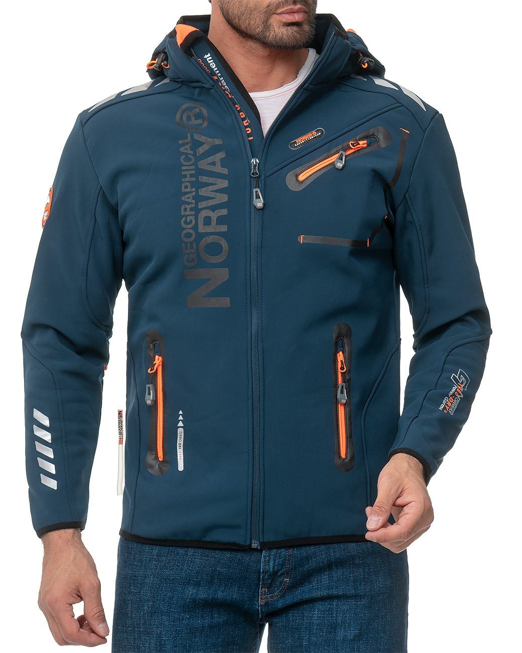 Geographical Norway Softshelljacke Herren Regular Fit Windbreaker baroyaute men Navy S Modernes Design mit stylischem Print