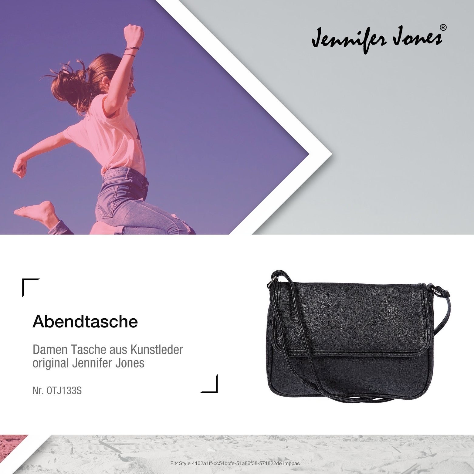 Jennifer Jones Umhängetasche Jennifer Jones Damen Abendtasche (Abendtasche), Damen Tasche in schwarz, ca. 19cm Breite