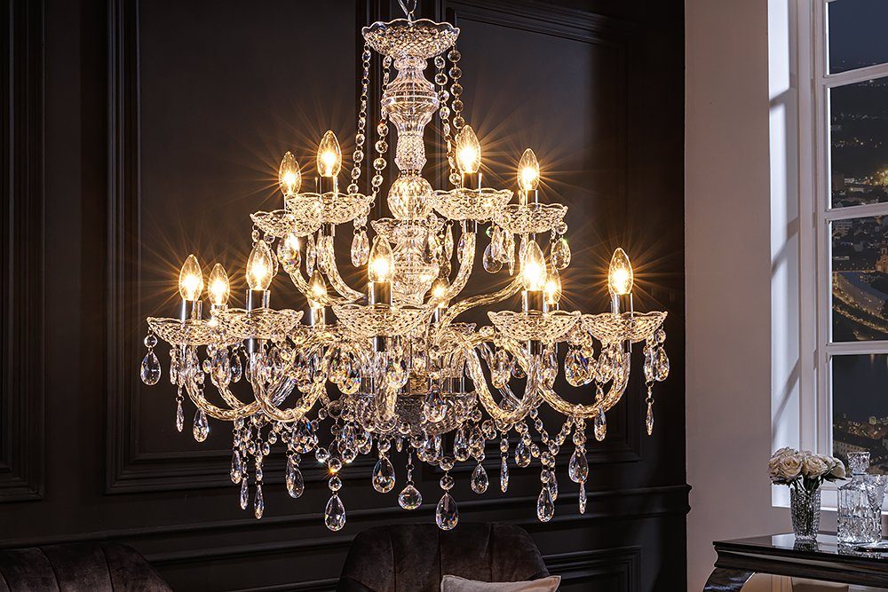 riess-ambiente Kronleuchter CRYSTAL 80cm klar, ohne Leuchtmittel, Hängelamp günstig online kaufen