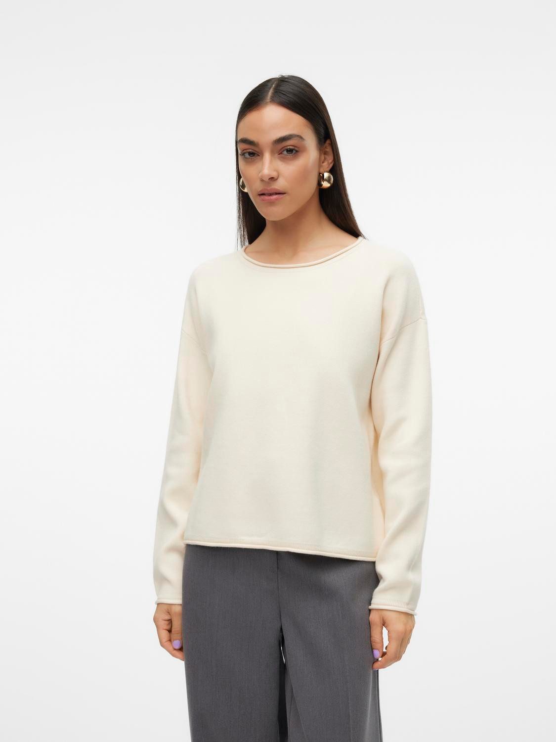 Vero Moda Strickpullover VMGOLD ROLL LS O-NECK PULLOVER GA günstig online kaufen