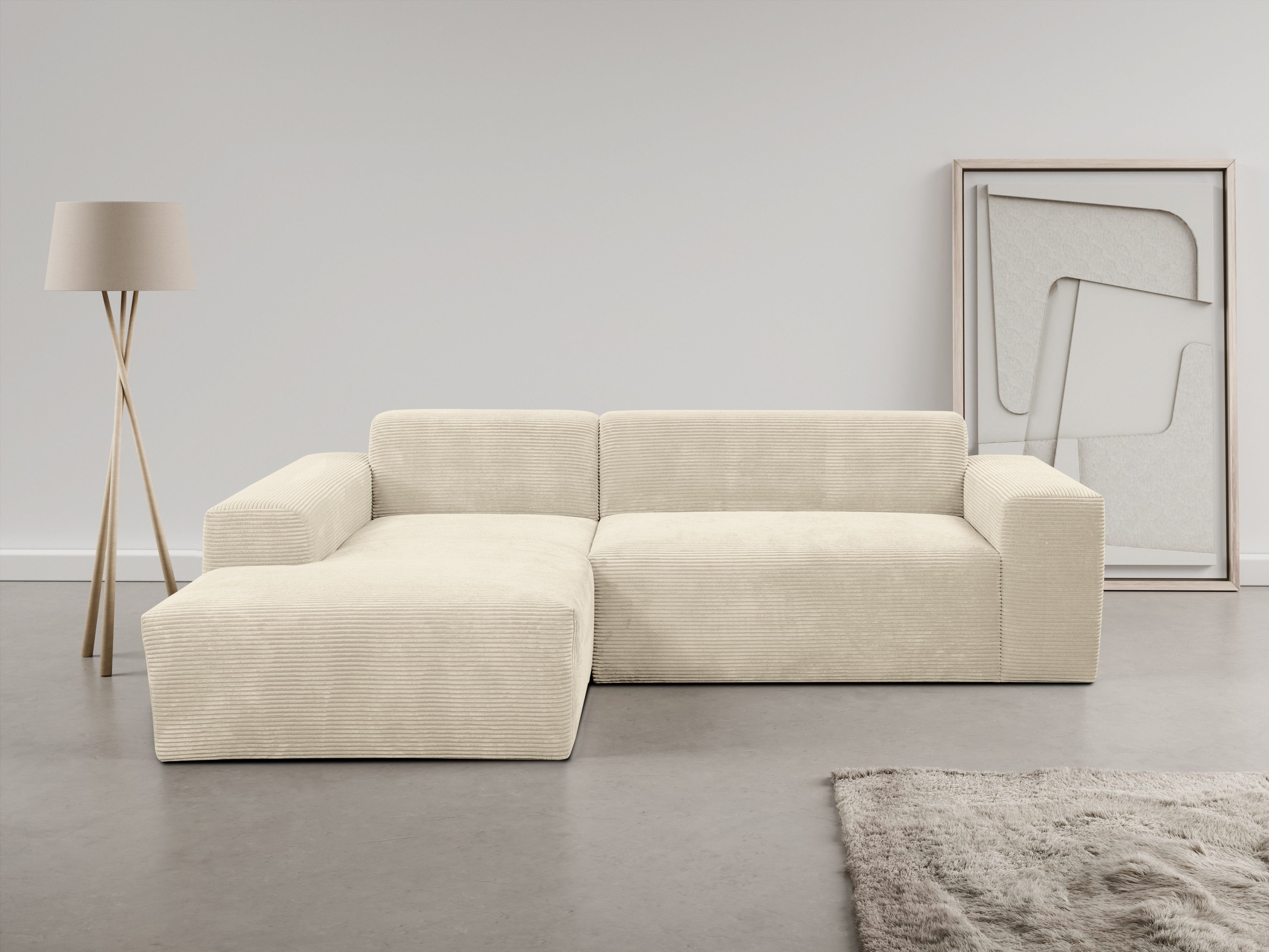 WERK2 Ecksofa "Zeus-L modern & zeitlos, Breite 253 cm, bequemes Sofa" Curvy günstig online kaufen