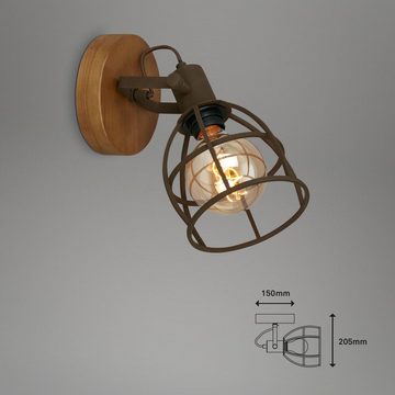 Briloner Leuchten Deckenspots 2670-014, 376, ohne Leuchtmittel, Warmweiß, Deckenlampe Vintage dreh- und schwenkbar dunkelbraun (1x E27 max. 25W)