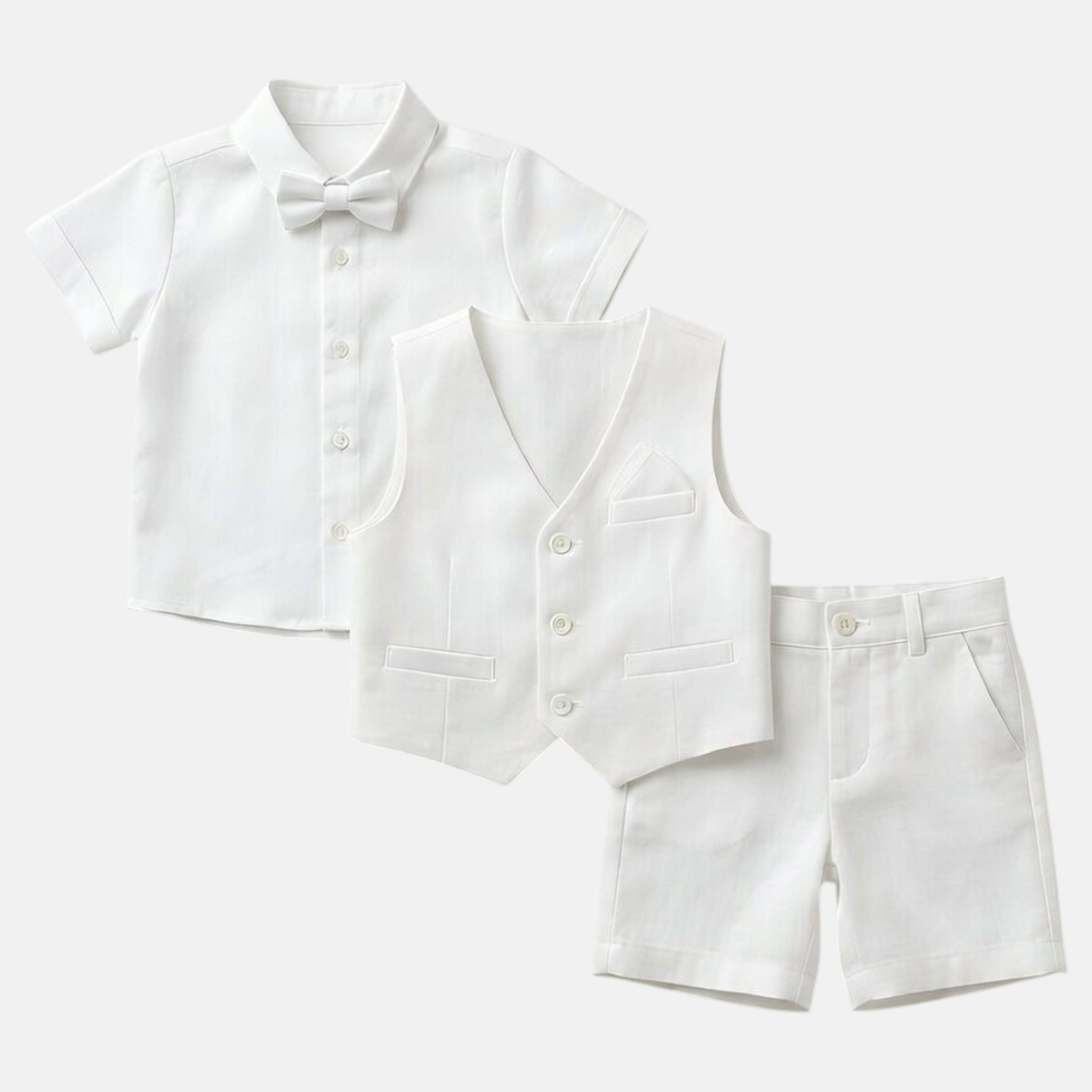 Tom Kids Kinderanzug Taufanzug festlicher Babyanzug Kleidung Taufe Hochzeit Feier (Set 3 Teile, Weste, Hose und Hemd) Hemd, Weste und Hose