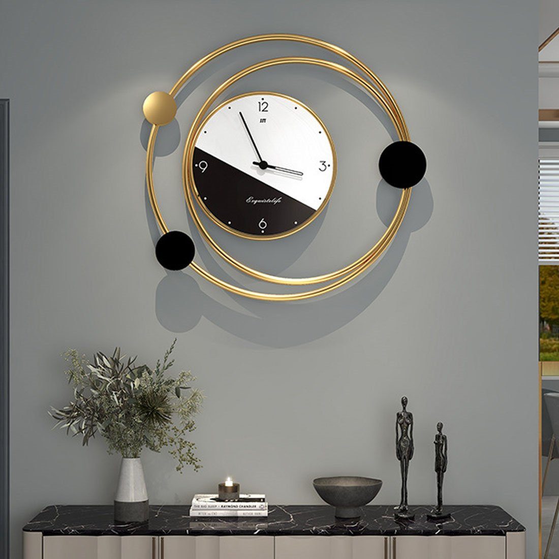 DÖRÖY Wanduhr 51cm Moderne einfache stille Wanduhr, Eingangs-Wanduhr,  dekorative Uhr