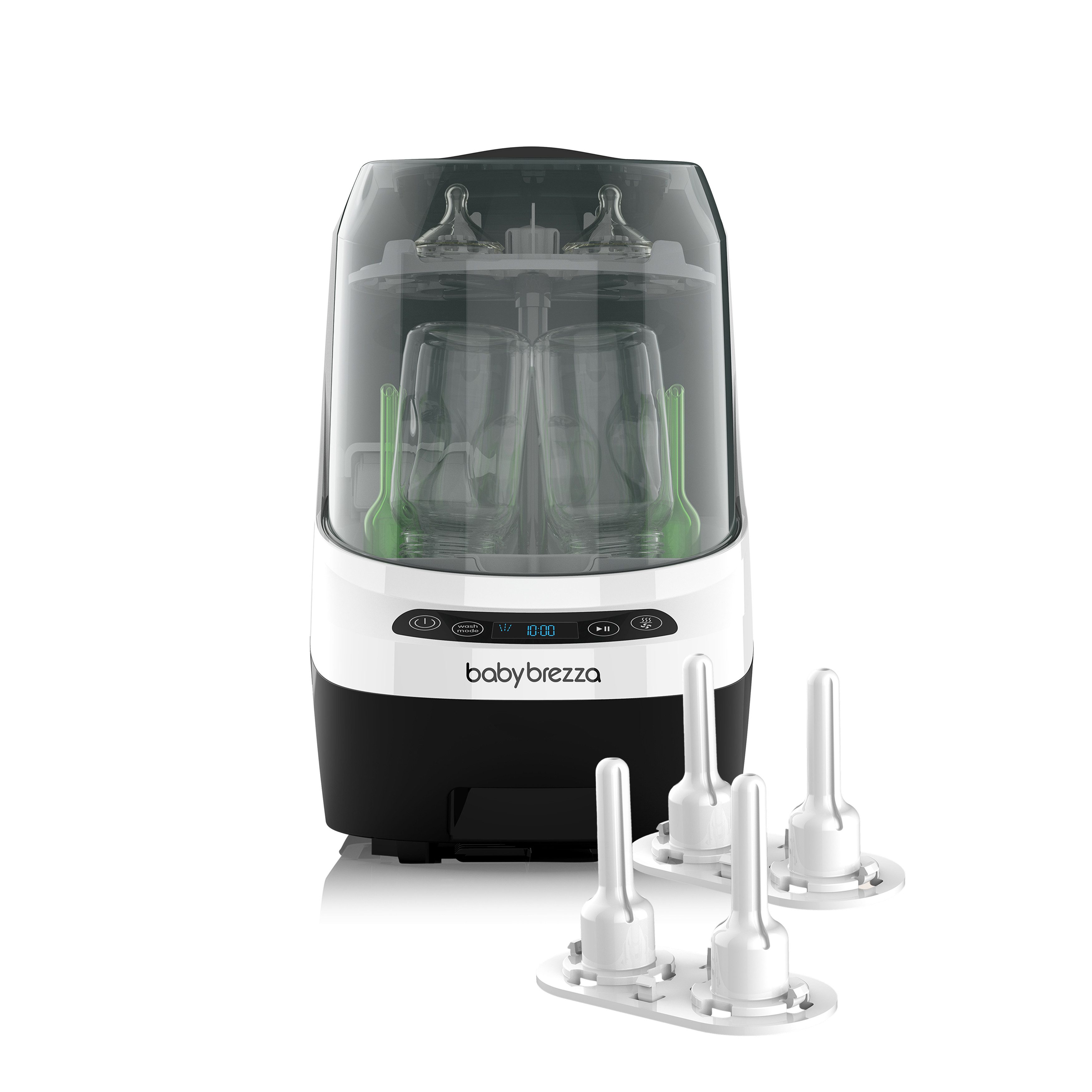 Baby Brezza Wassersterilisiergerät Bottle Washer Pro mit Strohhalm-Reinigungs-Einsatz, All in One - Waschen, Sterilisieren, Trocknen
