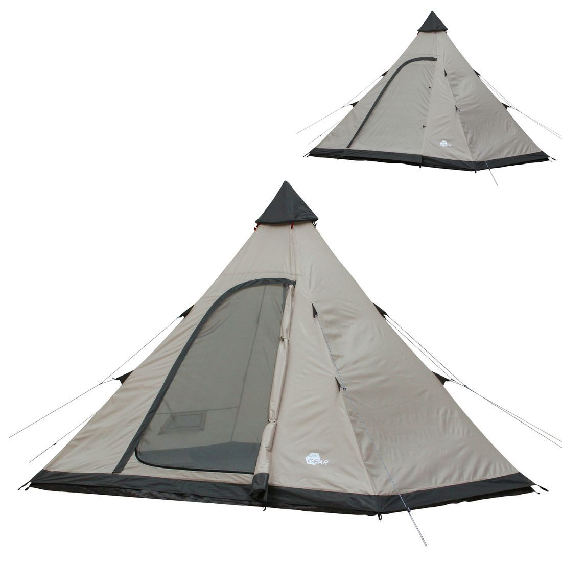 yourGEAR Tipi-Zelt yourGEAR Zelt Lido 370 4 Personen Tipi-Zelt Bodenwanne Stehhöhe, Personen: 4