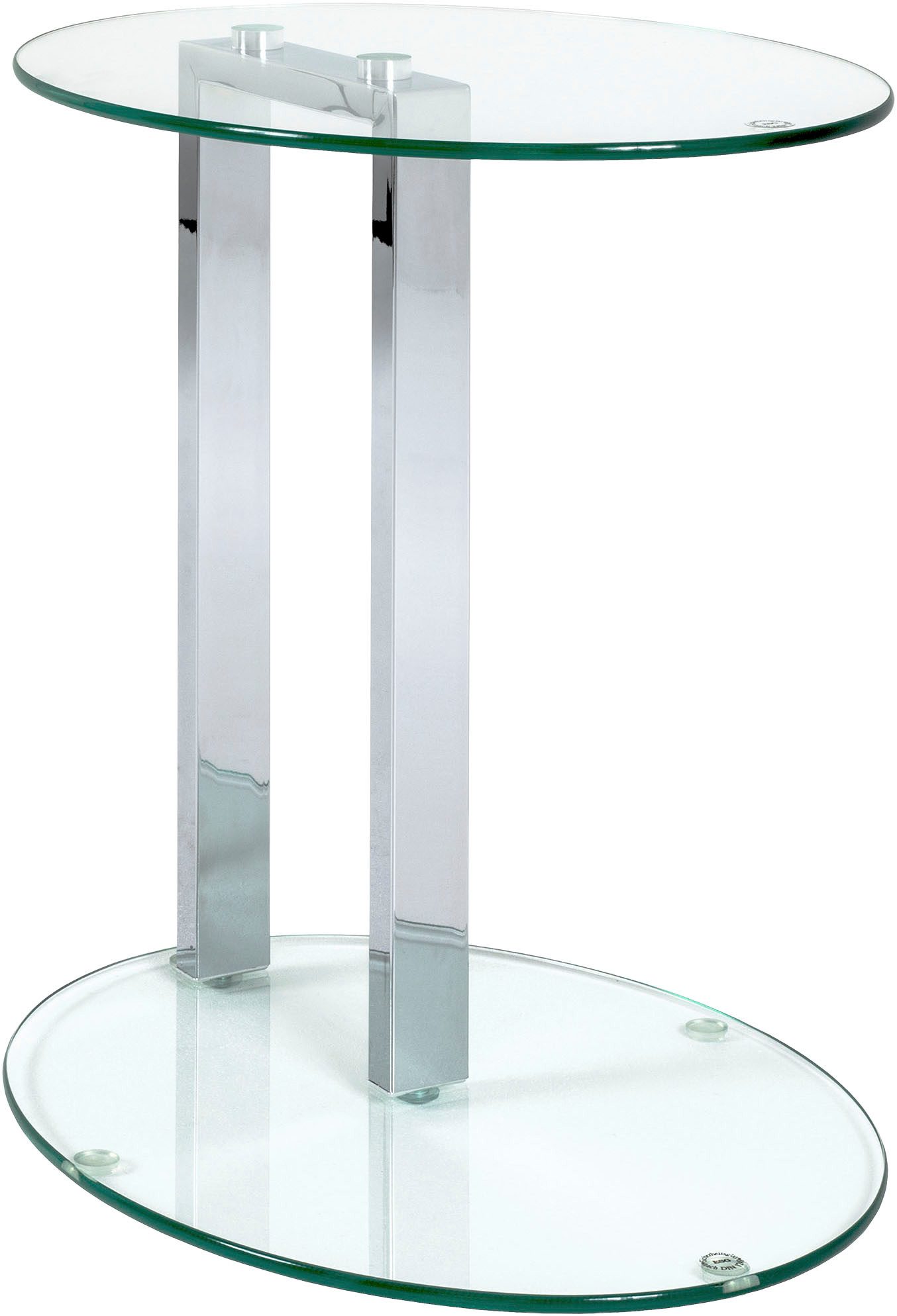 HAKU Beistelltisch Sofatisch, Wohnzimmertisch (1-St), oval - aus Metall Silber B/T/H 45/35/50 cm