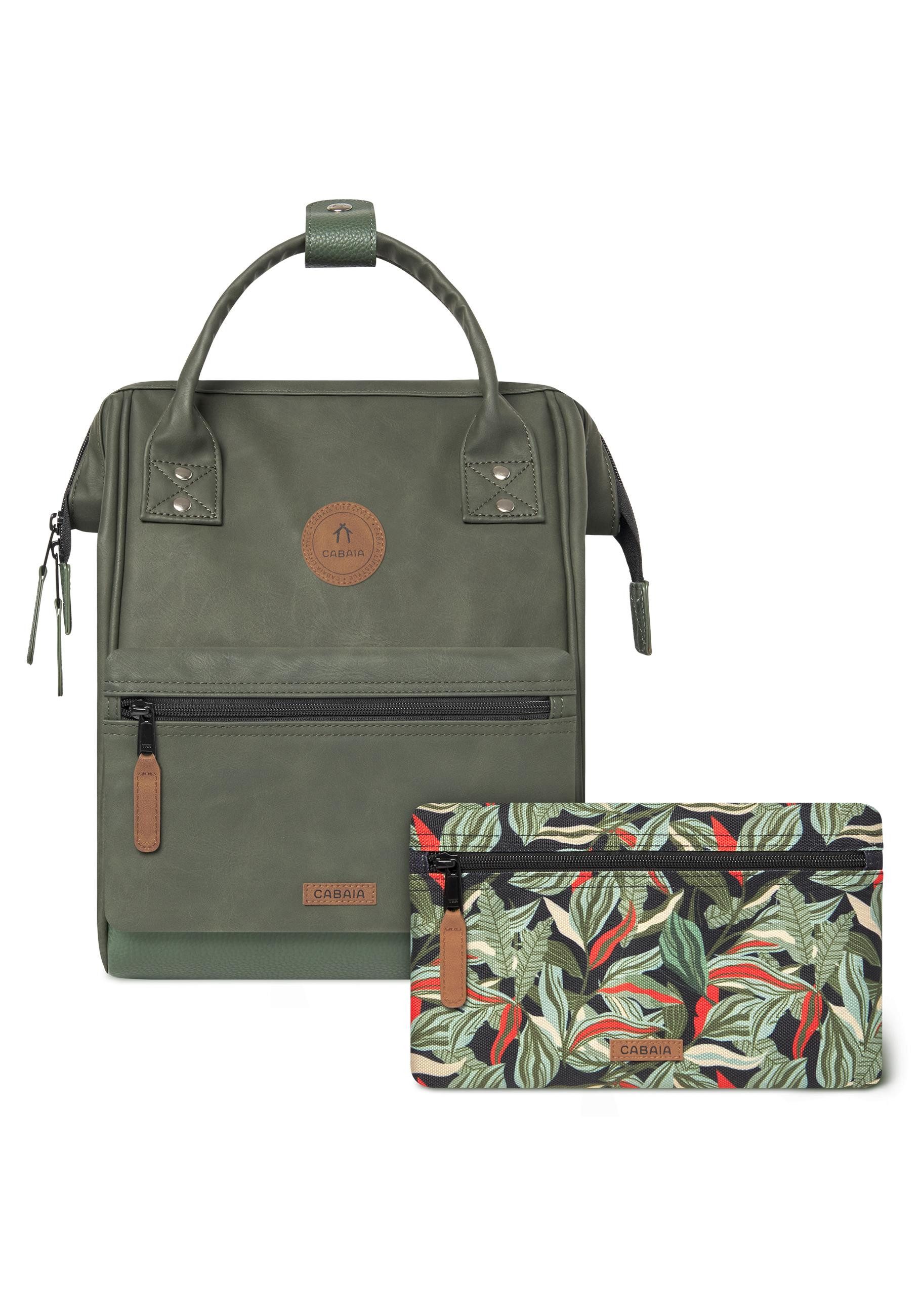 CABAIA Tagesrucksack Adventurer S Nubuck (3-tlg), Cityrucksack aus hochwertigem Kunstleder