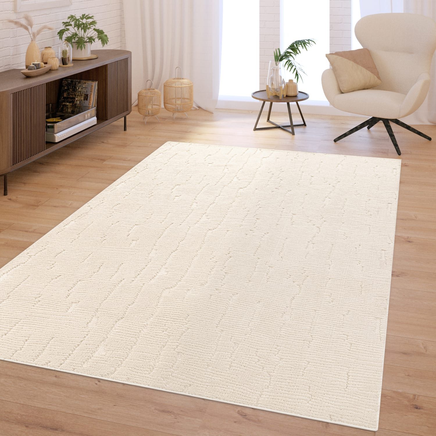 TT Home Teppich Diele, Esszimmer, Flur, Schlafzimmer, Wohnzimmer, Rechteckig, Höhe: 16 mm, Wohnzimmer Teppich Hochflor Skandinavisch Boho Waschbar Abstraktes Mus
