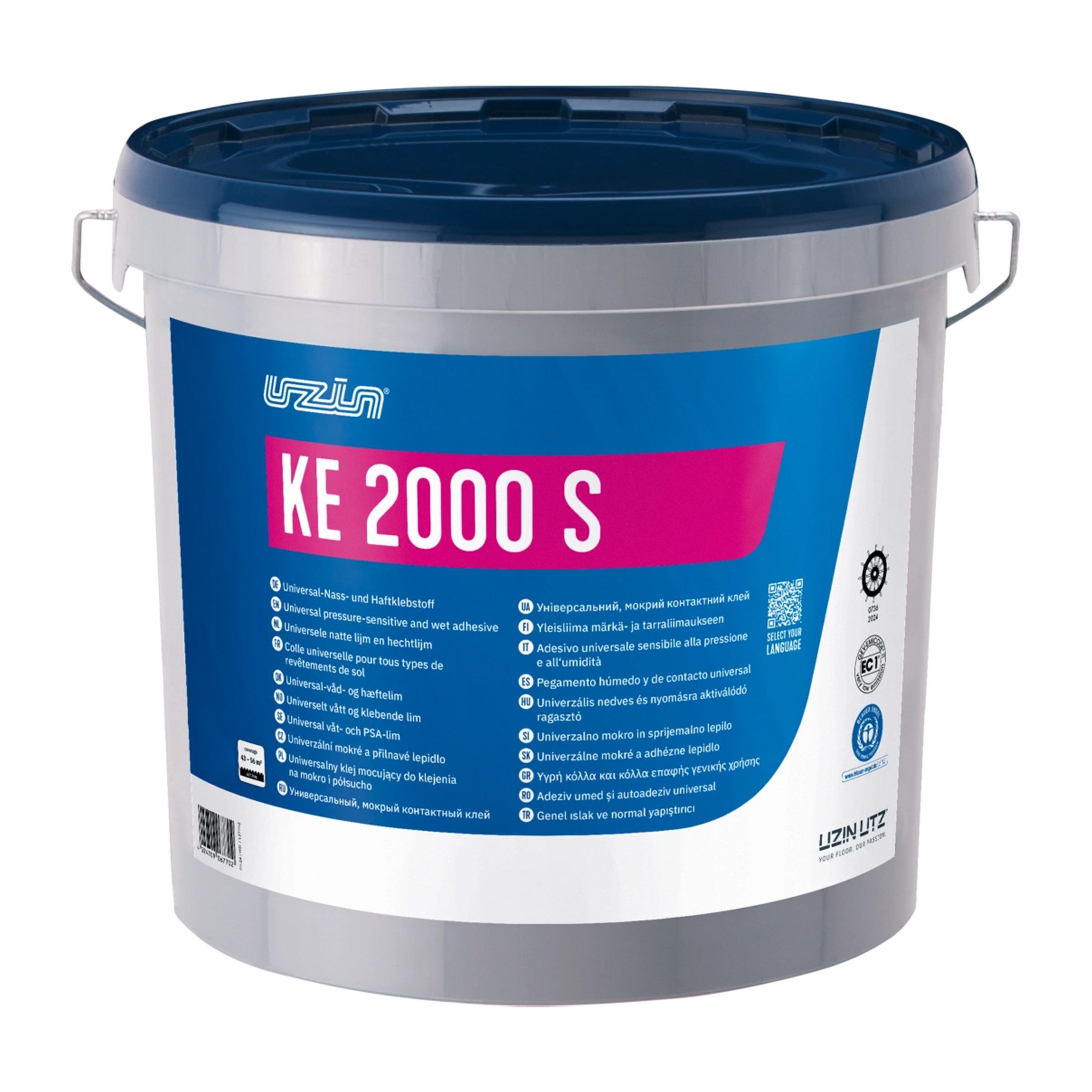 Uzin PVC-Kleber UZIN KE 2000 S Universal Nass Haftklebstoff KLEBER für Vinyl PVC 2 kg, (1-tlg)
