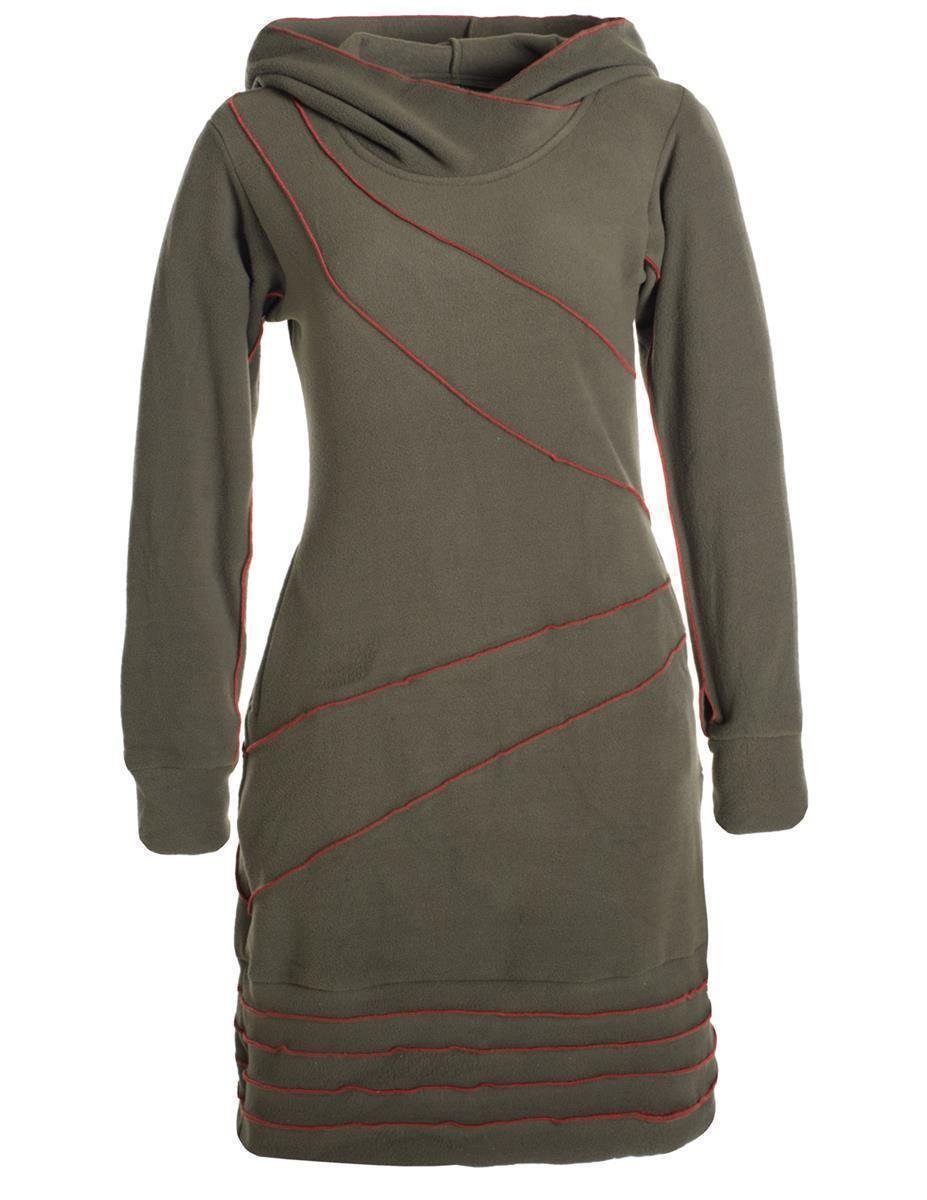 Vishes Midikleid Patchwork Hoodie Eco Fleecekleid günstig online kaufen