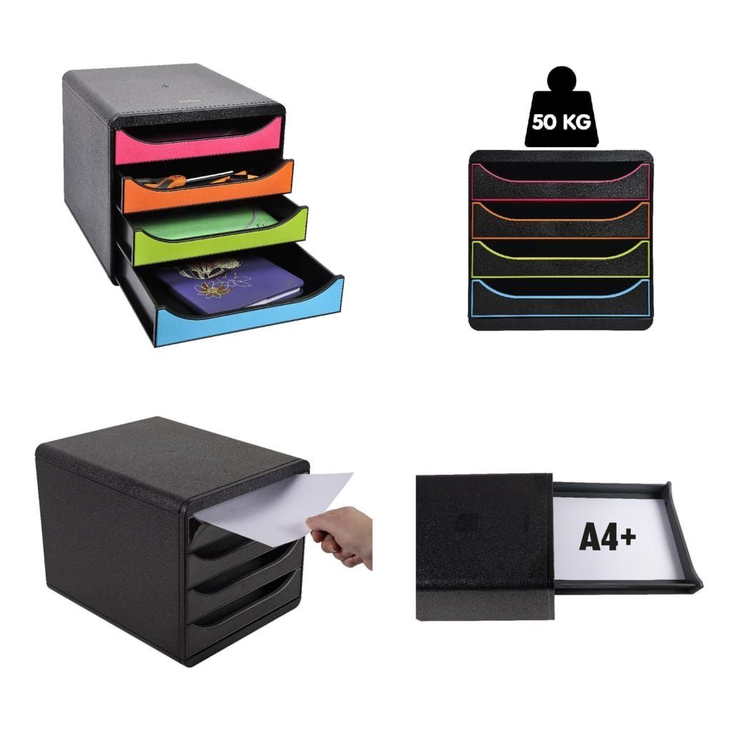 EXACOMPTA Schubladenbox Big-Box Laden mit Mehrfarbig Schubladenbox 1 Harlequin 4