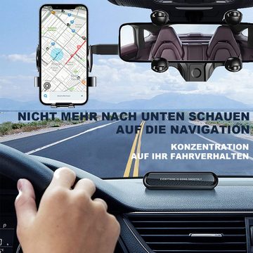 Juoungle Multifunktionale ausziehbare Handyhalterung Auto, Rückspiegel-Zubehör Smartphone-Halterung