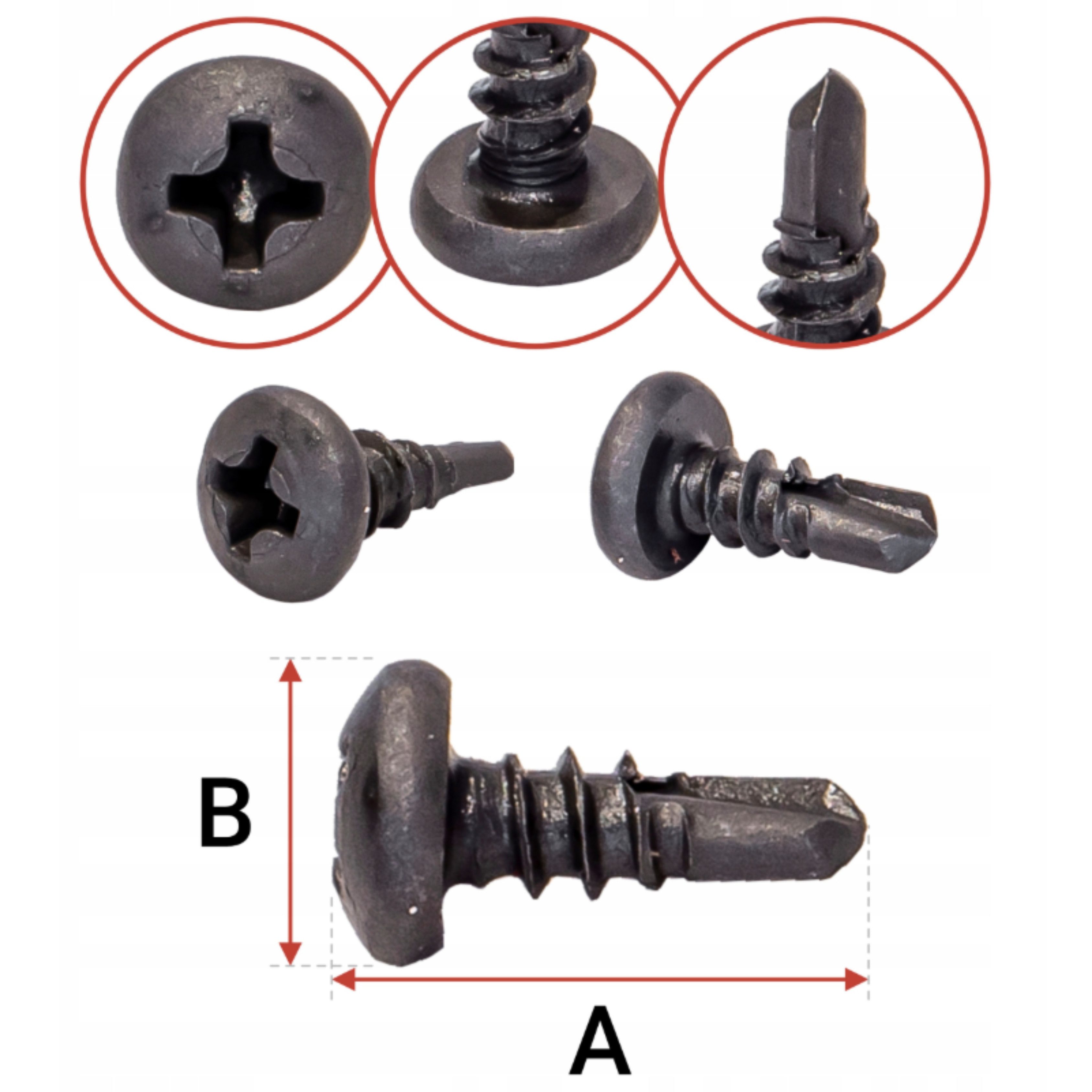 Klimas Bohrschraube KSTEX Bohrchrauben für Metall PH2 phosphatiert 3,5 x 9,5 mm, (500 St)