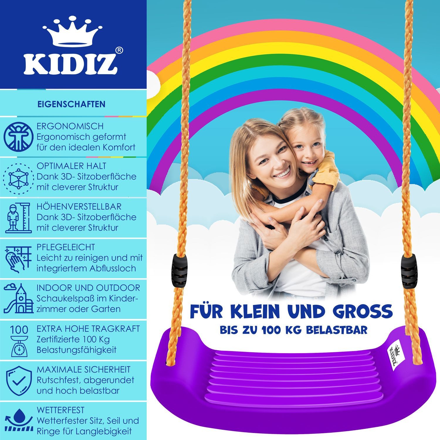 KIDIZ Einzelschaukel, Schaukel Kinderschaukel Set Ink. Zubehör Schaukelsitz günstig online kaufen