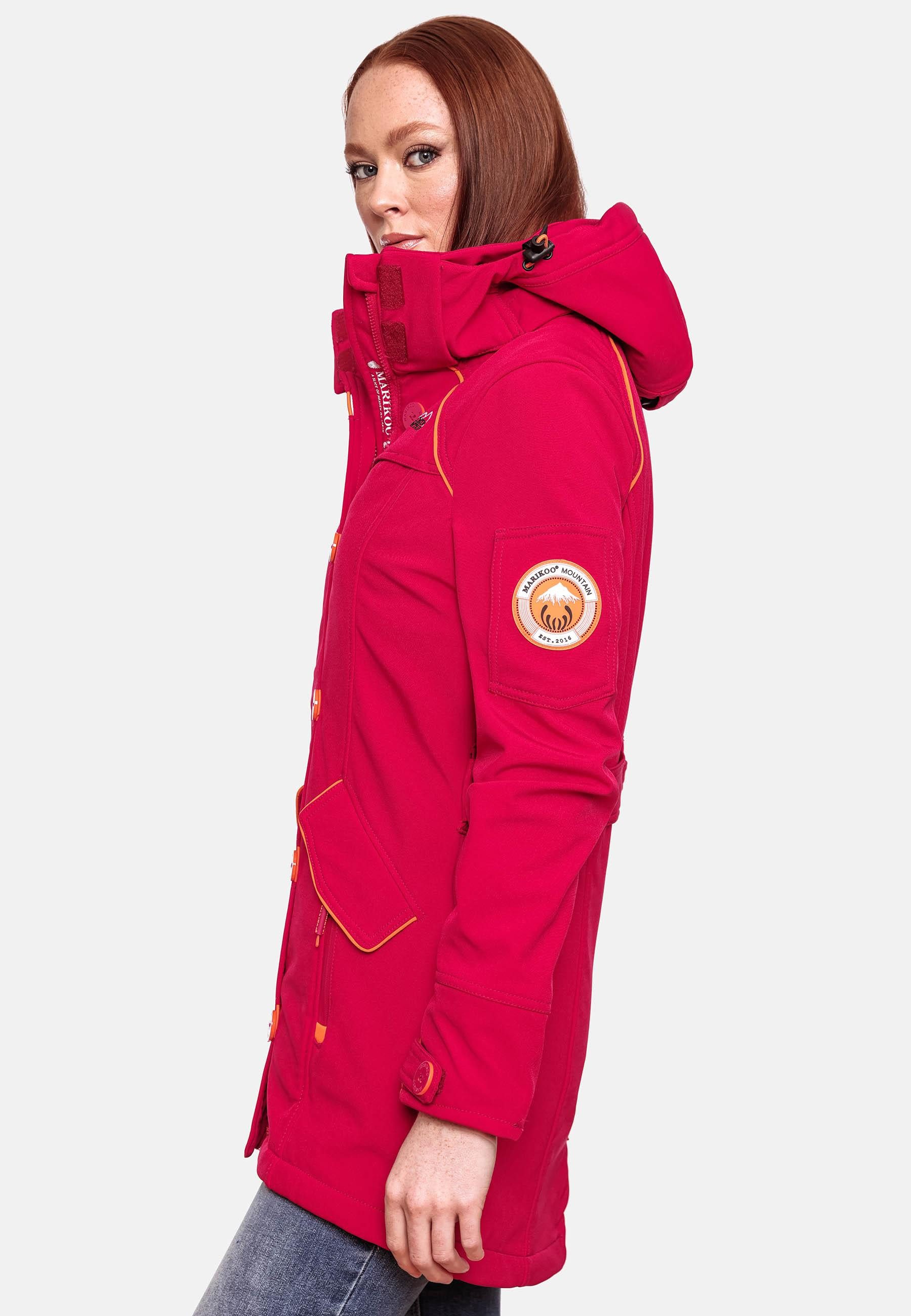 Marikoo Softshelljacke mit Kapuze – Outdoorjacke wind- und wasserabweisend Softshelljacke mit Fleecefutter und abnehmbarer Kapuze