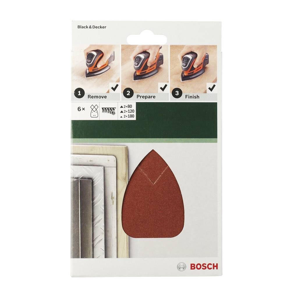 Thumbnail - BOSCH Schleifpapier 6tlg. Schleifblatt-Set für Multischleifer K 80, mit Klett, gelocht