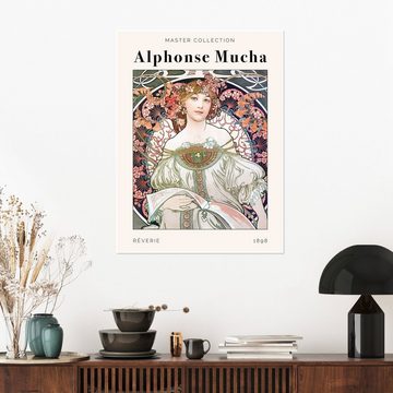 Posterlounge Poster Alfons Mucha, Rêverie, 1898, Wohnzimmer Malerei